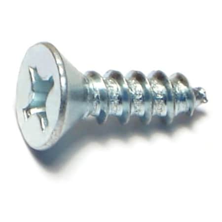 Midwest Fastener Sheet Metal Screw, #12 x 3/4 in, Zinc Plated Steel Flat Head Phillips Drive, 100 PK 03030